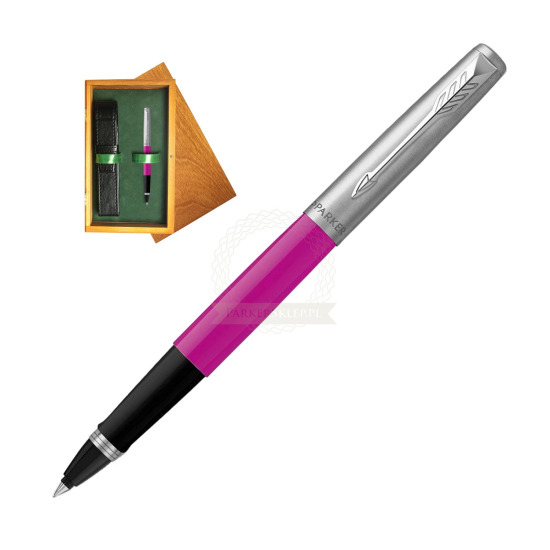 Parker Jotter Originals Magenta Rollerball Pen in single wooden box Honey Single Green
