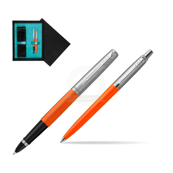 Parker Jotter Originals Orange CT Pen Penna Roller + Penna Pen in a Gift Box in double wooden box Black Double Turquoise