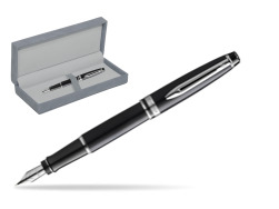 Waterman Penna Stilografica Expert Black CT Gold Nib 18k in suede box grey