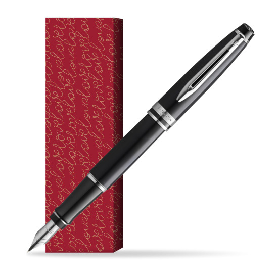 Waterman Penna Stilografica Expert Black CT Gold Nib 18k in cover True Love