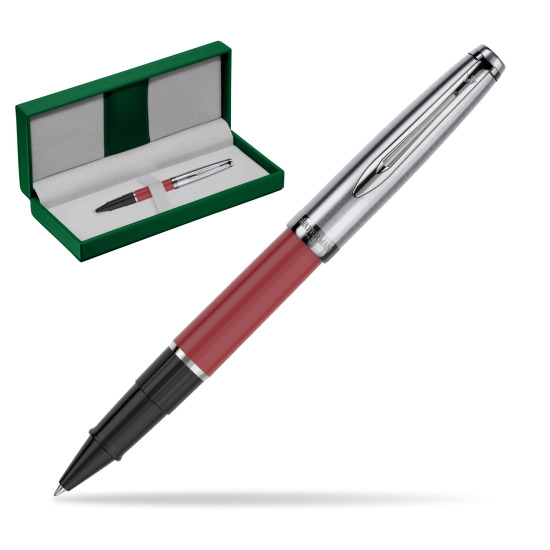 Waterman RollerStylo à bille Embleme Red CT in the green leather box