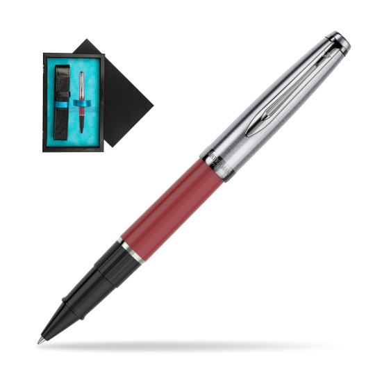 Waterman RollerPenna a Sfera Embleme Red CT in single wooden box Black Single Turquoise