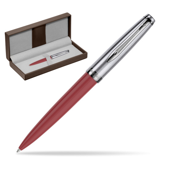 Waterman Stylo à bille Embleme Red CT in the brown leather box