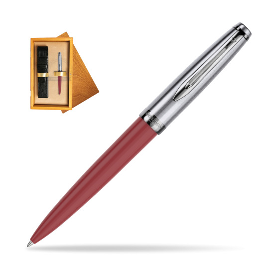 Waterman Ballpoint Pen Embleme Red CT in single wooden box Honey Single Ecru
