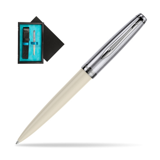 Waterman Ballpoint Pen Embleme Ecru CT in single wooden box Black Single Turquoise