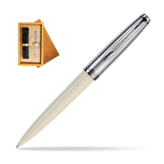 Waterman Ballpoint Pen Embleme Ecru CT in single wooden box Honey Single Ecru