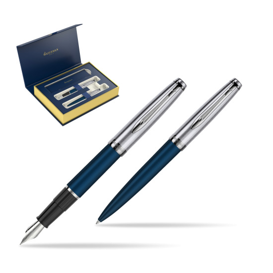 Fountain + Ballpoint Pen Gift Set Waterman Embleme Navy Blue 