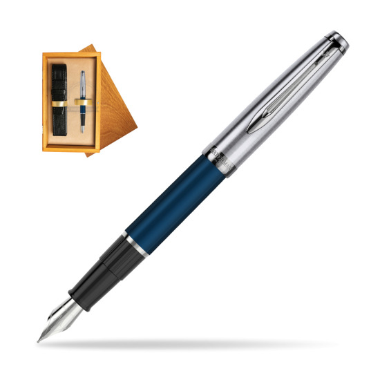 Waterman Füllfederhalter Embleme Navy Blue CT in single wooden box Honey Single Ecru
