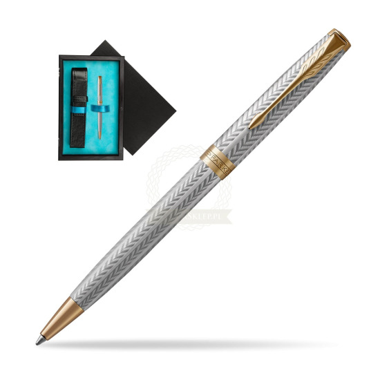 Parker Sonnet Fougere GT Ballpoint Pen in single wooden box Black Single Turquoise