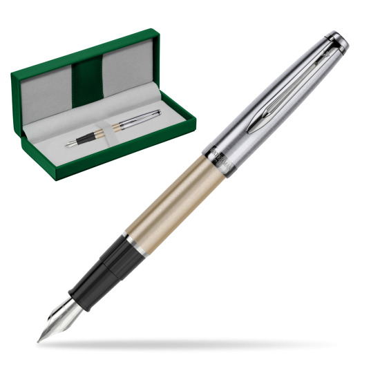 Waterman Stylo-plume Embleme DeLuxe Metallic Gold CT in the green leather box