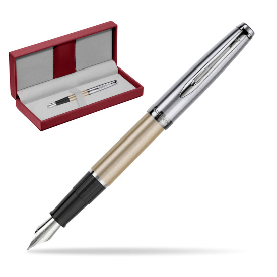 Waterman Stylo-plume Embleme DeLuxe Metallic Gold CT in the red leather box