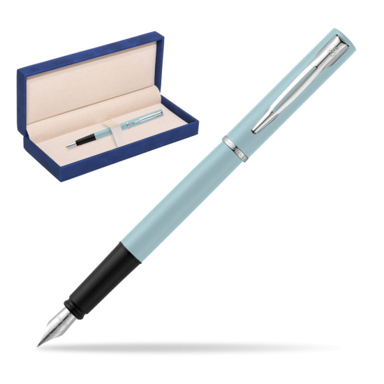 Waterman Allure Blue CT Penna Stilografica in suede box navy blue