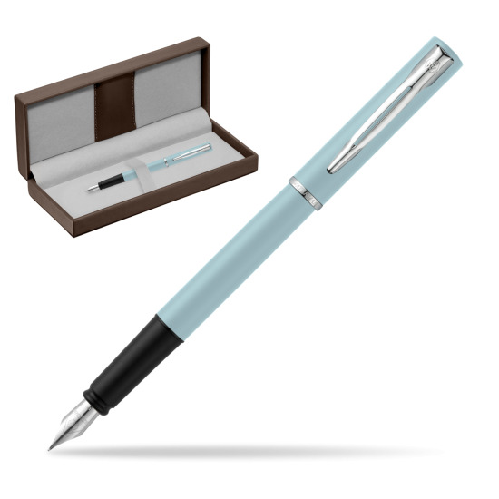 Waterman Allure Blue CT Stylo-plume in the brown leather box