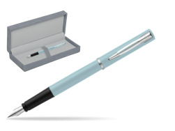 Waterman Allure Blue CT Penna Stilografica in suede box grey
