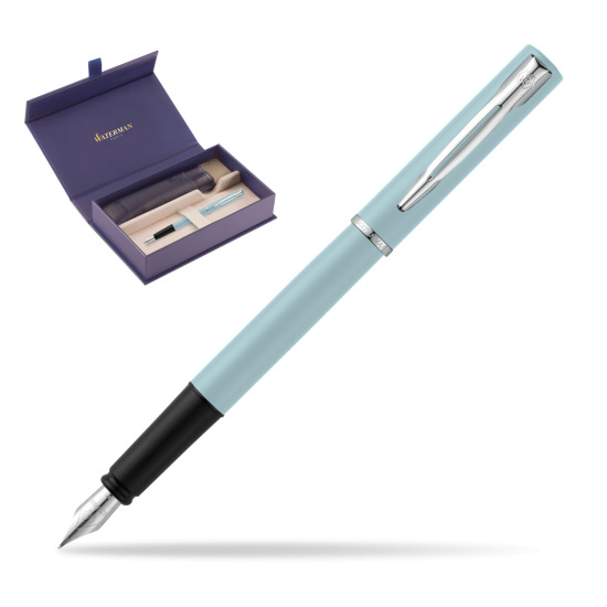 Waterman Allure Blue CT Penna Stilografica in original Waterman box, slide-out case