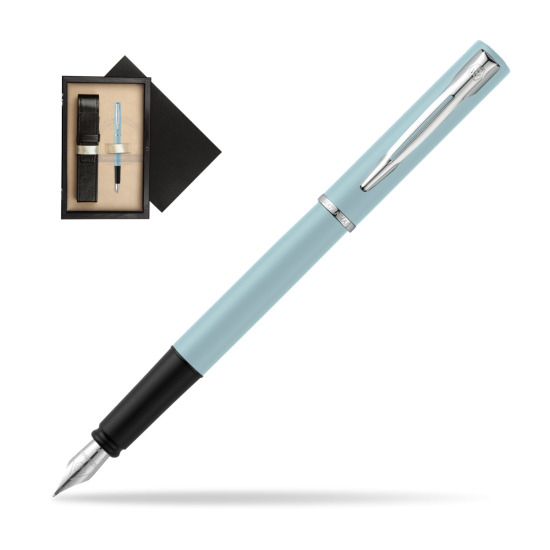 Waterman Allure Blue CT Penna Stilografica in single wooden box Wenge Single Ecru