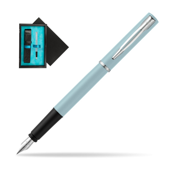 Waterman Allure Blue CT Penna Stilografica in single wooden box Black Single Turquoise