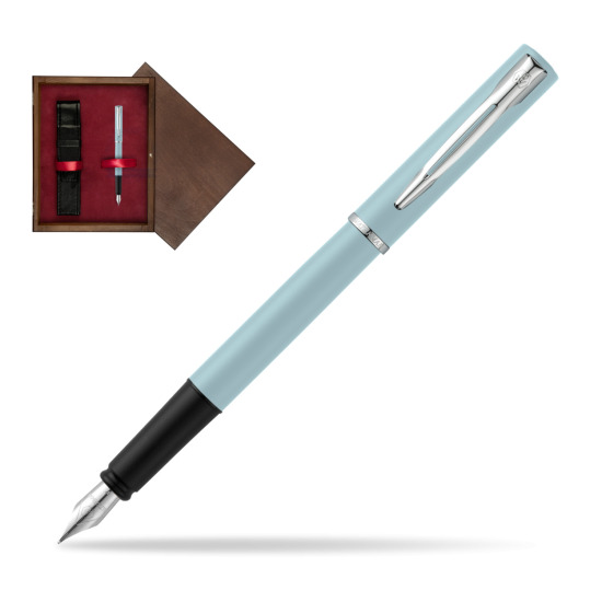 Waterman Allure Blue CT Penna Stilografica in single wooden box Wenge Single Maroon