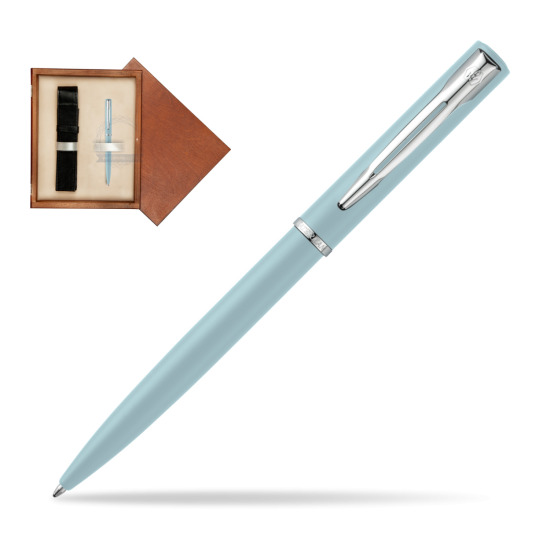 Waterman Allure BLUE CT Penna a Sfera in single wooden box Mahogany Single Ecru