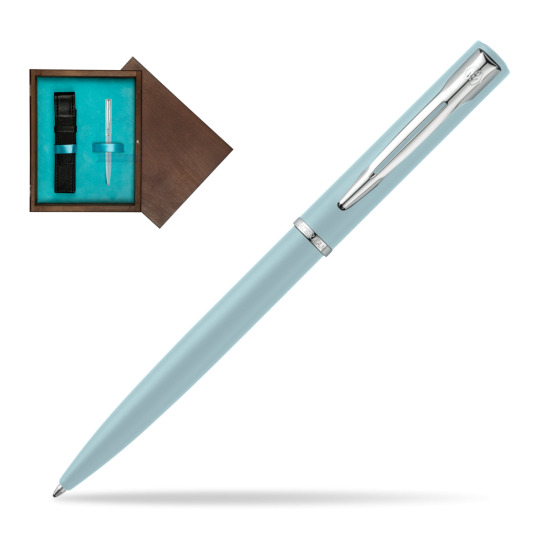 Waterman Allure BLUE CT Penna a Sfera in single wooden box Wenge Single Turquoise 