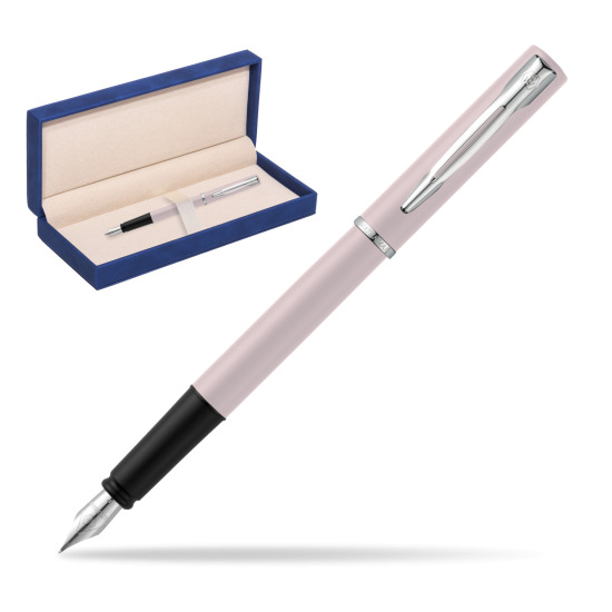 Waterman Allure Pink CT Penna Stilografica in suede box navy blue