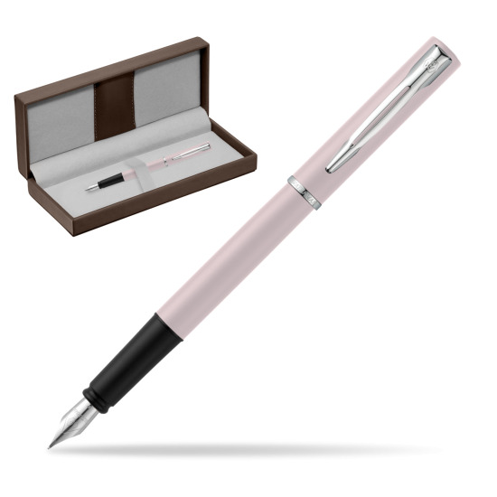 Waterman Allure Pink CT Stylo-plume in the brown leather box