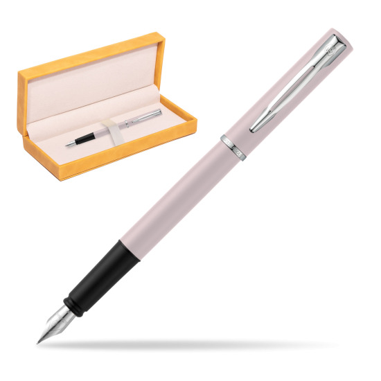 Waterman Allure Pink CT Penna Stilografica in suede box yellow