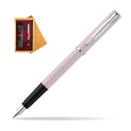 Waterman Allure Pink CT Penna Stilografica in single wooden box Honey Single Maroon