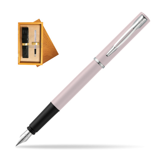 Waterman Allure Pink CT Penna Stilografica in single wooden box Honey Single Ecru