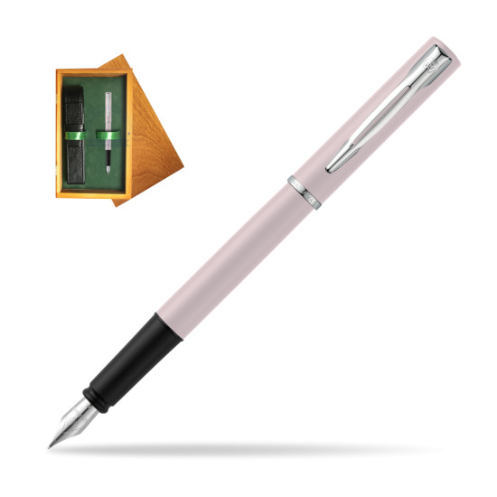 Waterman Allure Pink CT Penna Stilografica in single wooden box Honey Single Green