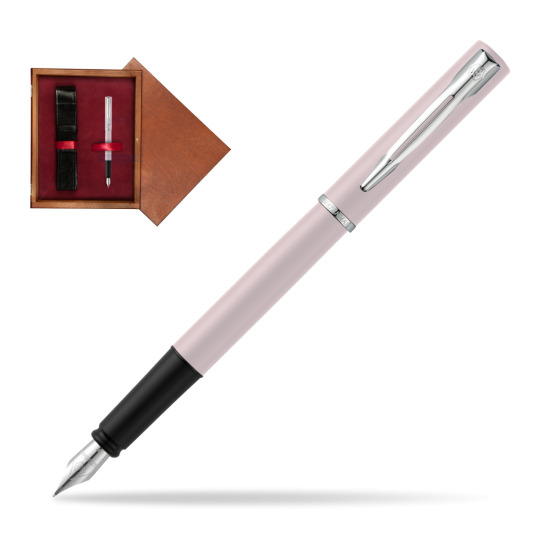 Waterman Allure Pink CT Penna Stilografica in single wooden box Mahogany Single Maroon