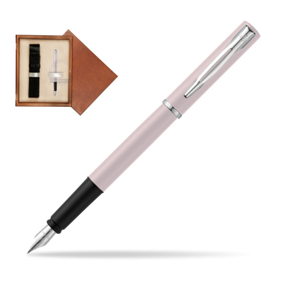 Waterman Allure Pink CT Penna Stilografica in single wooden box Mahogany Single Ecru