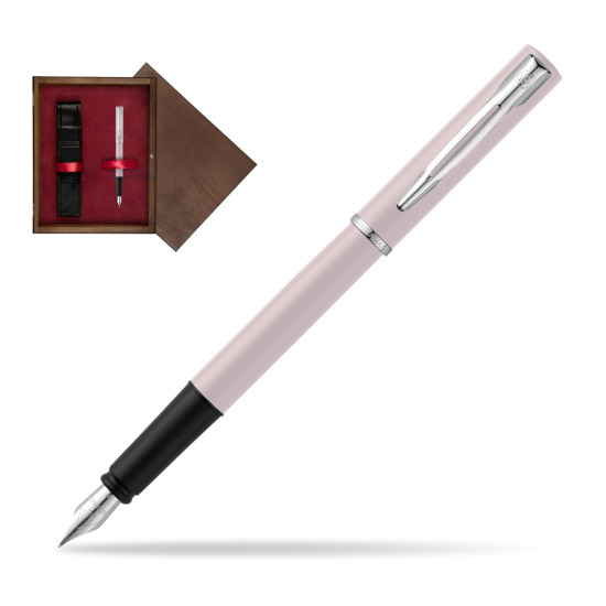 Waterman Allure Pink CT Penna Stilografica in single wooden box Wenge Single Maroon