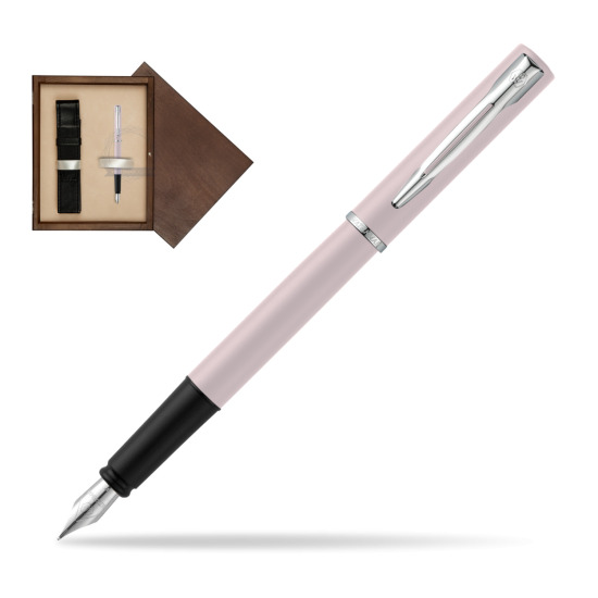 Waterman Allure Pink CT Penna Stilografica in single wooden box Wenge Single Ecru
