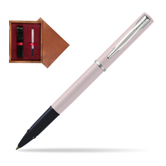 Waterman Allure PINK CT Penna Penna Rollerball in single wooden box Mahogany Single Maroon