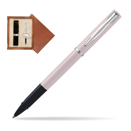 Waterman Allure PINK CT Penna Penna Rollerball in single wooden box Mahogany Single Ecru
