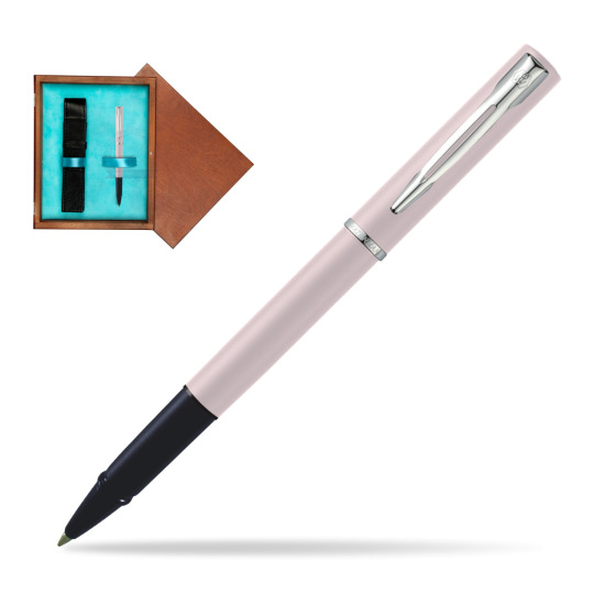 Waterman Allure PINK CT Penna Penna Rollerball in single wooden box Mahogany Single Turquoise 