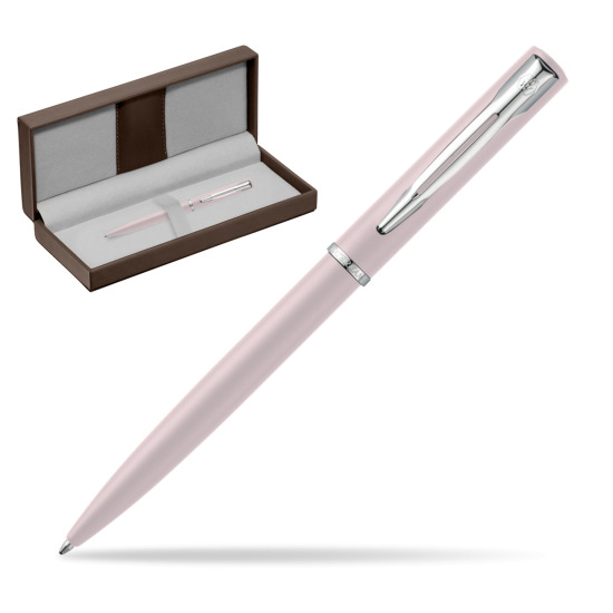 Waterman Allure PASTEL PINK BALLPOINT PEN in the brown leather box