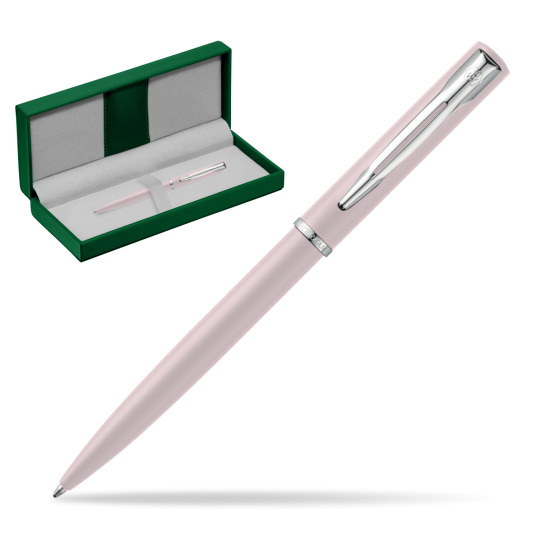 Waterman Allure PASTEL PINK BALLPOINT PEN in the green leather box