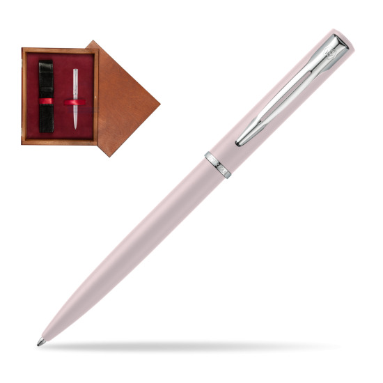 Waterman Allure PASTEL PINK BALLPOINT PEN in single wooden box Mahogany Single Maroon