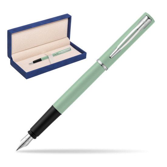 Waterman Allure Mint CT Penna Stilografica in suede box navy blue