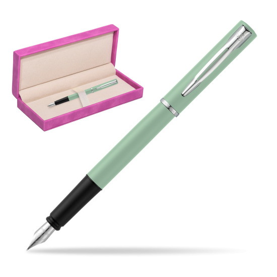 Waterman Allure Mint CT Penna Stilografica in suede box fuchsia