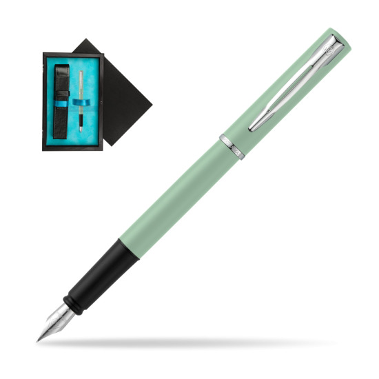 Waterman Allure Mint CT Penna Stilografica in single wooden box Black Single Turquoise