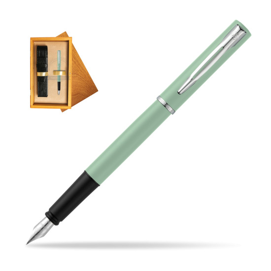 Waterman Allure Mint CT Penna Stilografica in single wooden box Honey Single Ecru