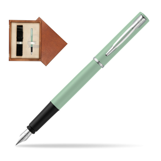 Waterman Allure Mint CT Penna Stilografica in single wooden box Mahogany Single Ecru