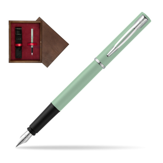 Waterman Allure Mint CT Penna Stilografica in single wooden box Wenge Single Maroon