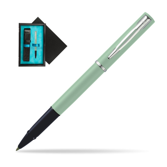 Waterman Allure MINT CT Penna Penna Rollerball in single wooden box Black Single Turquoise