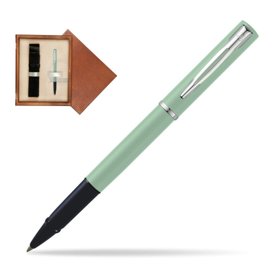 Waterman Allure MINT CT Penna Penna Rollerball in single wooden box Mahogany Single Ecru