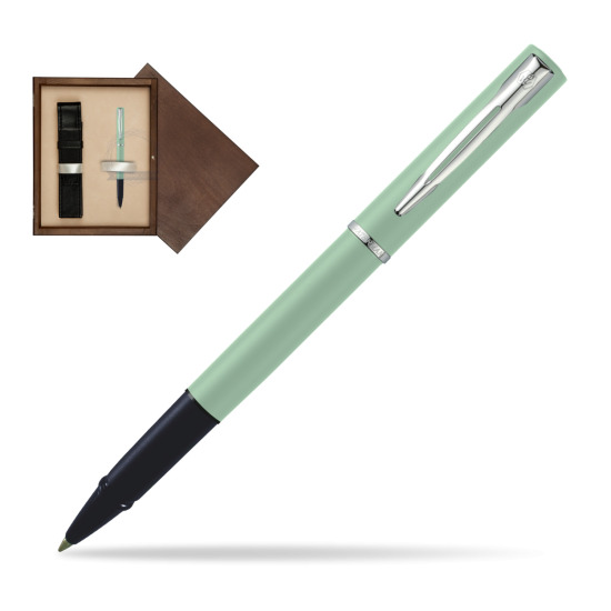 Waterman Allure MINT CT Penna Penna Rollerball in single wooden box Wenge Single Ecru