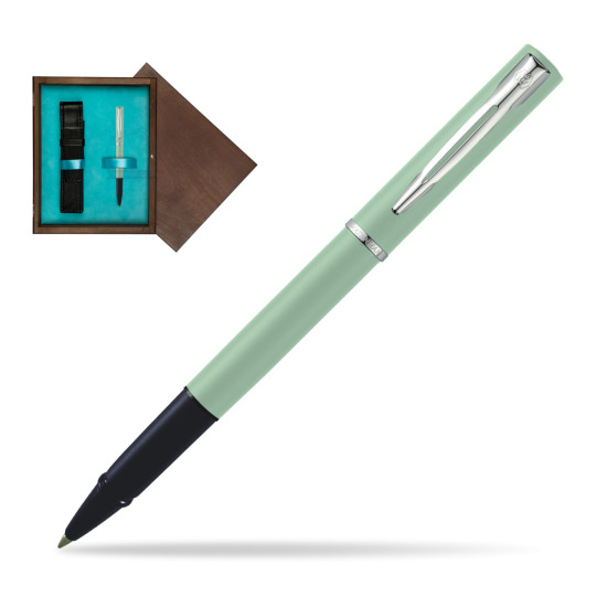 Waterman Allure MINT CT Penna Penna Rollerball in single wooden box Wenge Single Turquoise 